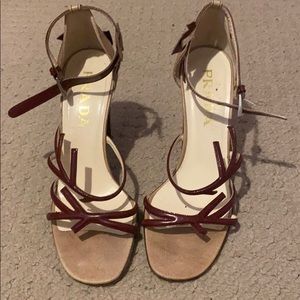 Prada size 6.5 leather heels